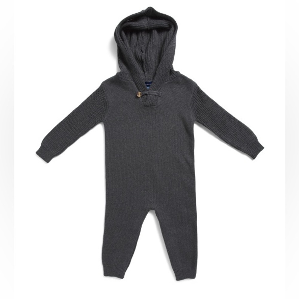 Cozy Gray Hooded Kids One Piece